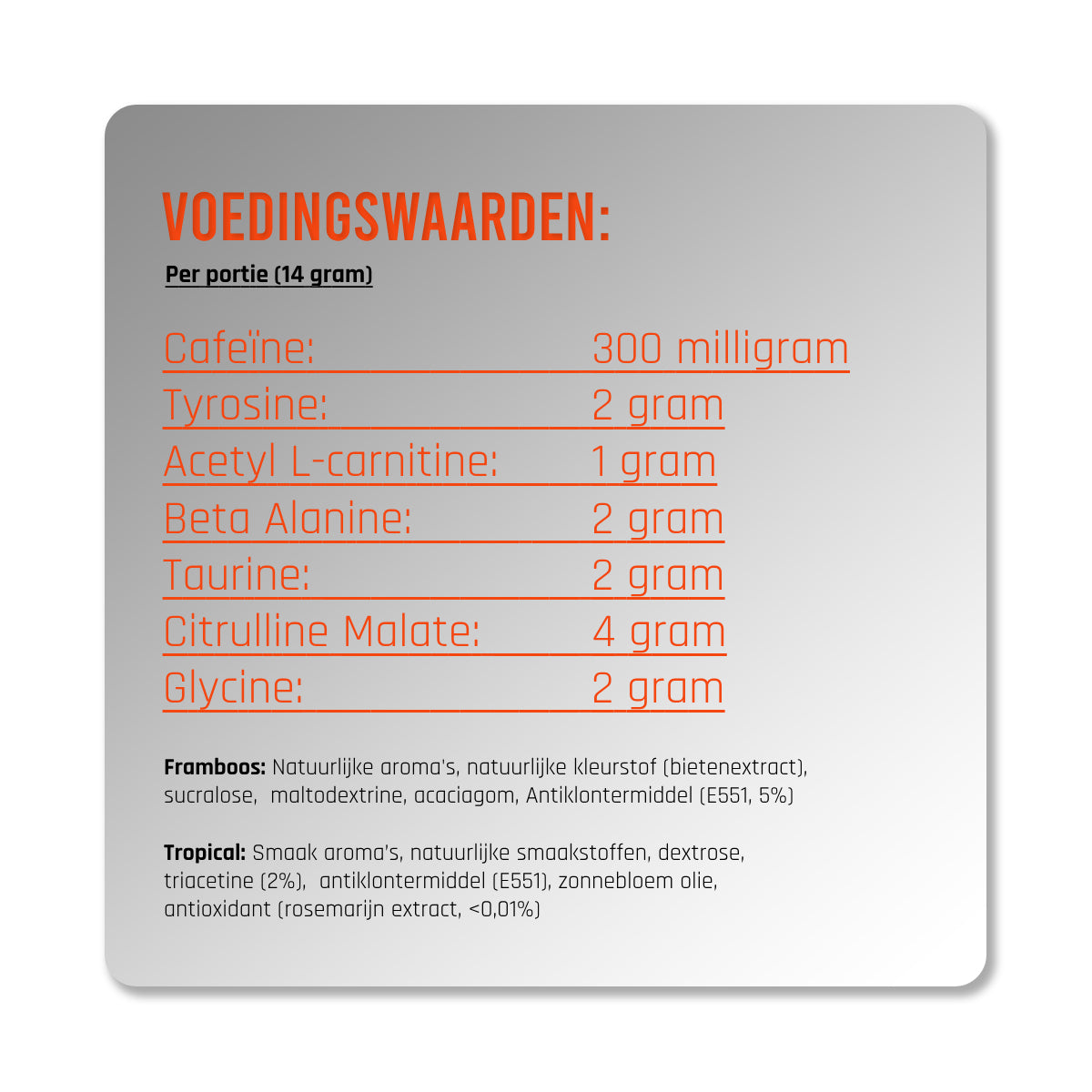 Pre Workout Energie – Focus Booster – Uithoudingsvermogen 